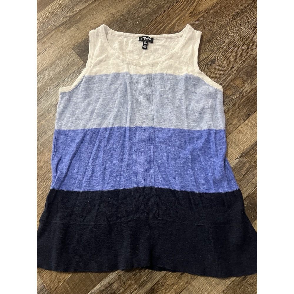 Worth New York Cableknit Cotton Sleeveless Sweater Large